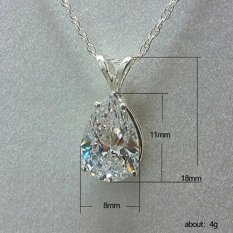 Silver Luxe Teardrop Necklace Ī3125