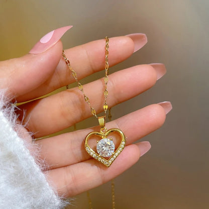 Romantic Heart Charm Necklace rhcn3827