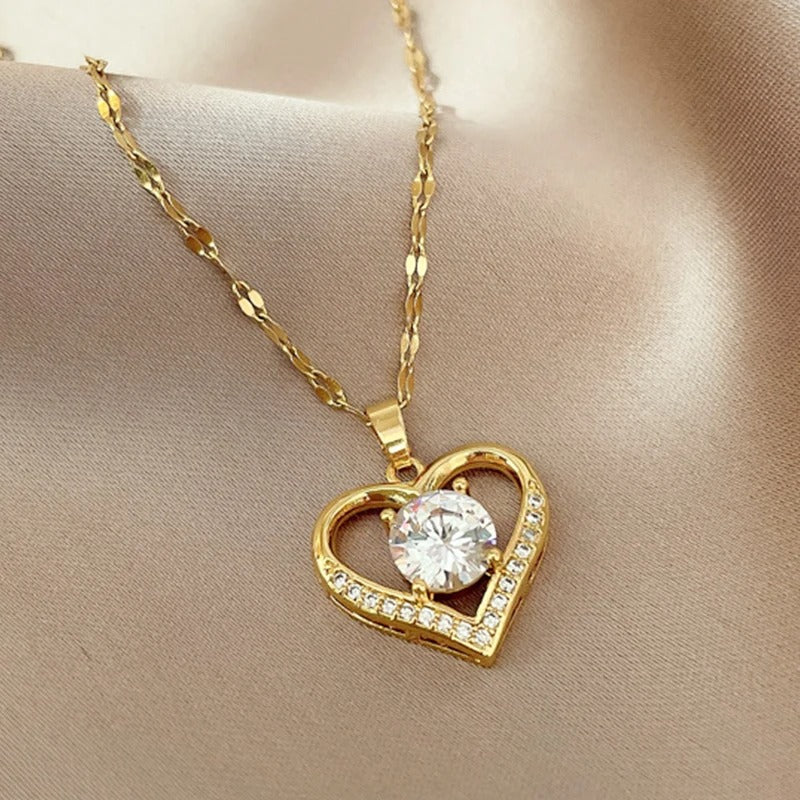 Romantic Heart Charm Necklace rhcn3827