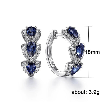 Sapphire Shine Luxury Hoop Earrings sslh3019