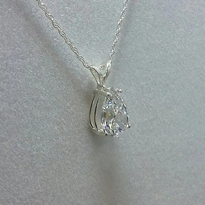 Silver Luxe Teardrop Necklace sltn3125