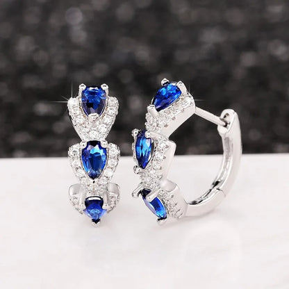 Sapphire Shine Luxury Hoop Earrings sslh3019