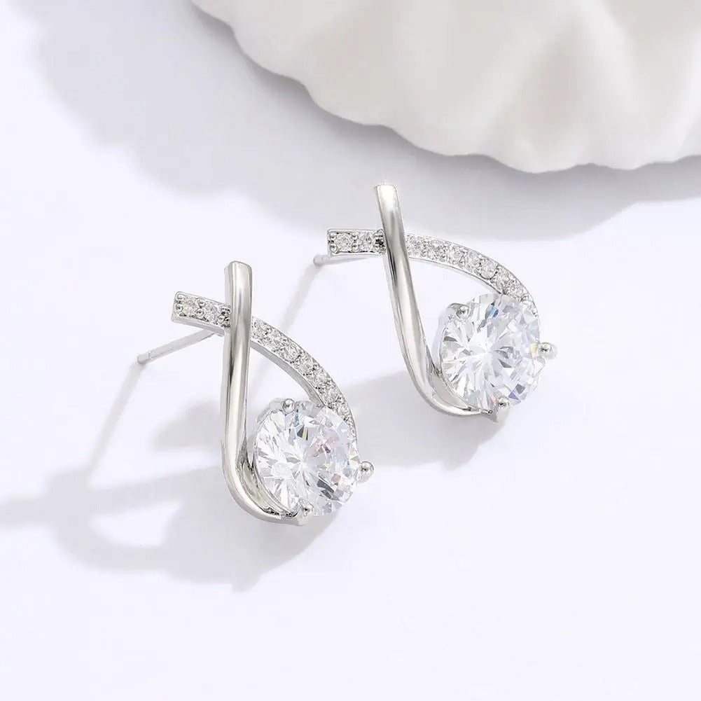 Chic Cross Accent Earrings Ε1459