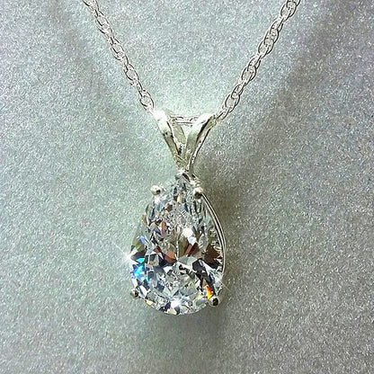 Silver Luxe Teardrop Necklace sltn3125